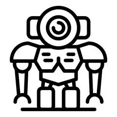 Poster - Futuristic robot icon. Outline futuristic robot vector icon for web design isolated on white background