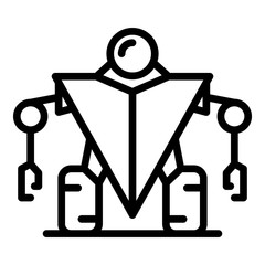 Poster - Guard robot icon. Outline guard robot vector icon for web design isolated on white background