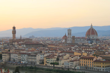 Wall Mural - Sunset in Florence, city in central Italy and birthplace of the Renaissance, it is the capital city of the Tuscany region, Italy