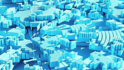 Poster - 3d render of abstract circular shape divided in segments with hard shadow