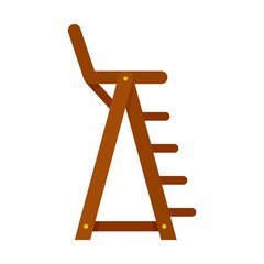 Sticker - Lifeguard beach chair icon. Flat illustration of lifeguard beach chair vector icon for web design