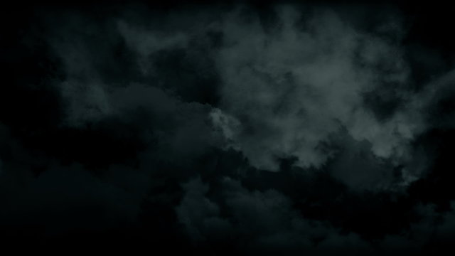 Wall Mural - Atmospheric spooky halloween smoke. Abstract magic haze and fog background. 4K Cloud in slow motion on black. 3D illustration VFX element overlay with puffs slowly floating through space