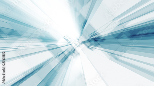 Fototapeta tunel niebieski-blask-bialy-kolor-przezroczyste-szklo-abstrakcyjne-tlo