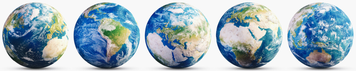 Wall Mural - planet earth continent map set