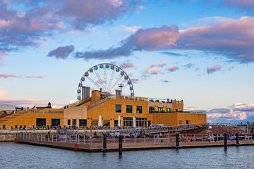 Wall Mural - Helsinki. Finland. Ferris wheel in Helsinki. SkyWheel. The embankment of the quay of Katajanokka. Uusimaa. Impressions from travel to Scandinavia. Sightseeing In Helsinki.