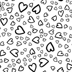 Poster - Retro seamless pattern. Vector isolated heart. Modern simple design. Abstract template. Template design element. Vintage background. Vector illustration art. Abstract background with hearts.