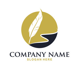 Wall Mural - feather logo template es 10