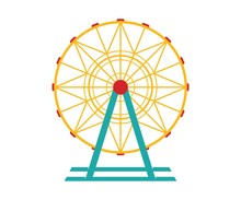 Ferris Wheel Vector Icon. Ferris Wheel Icon In Cartoon Style Isolated On White Background