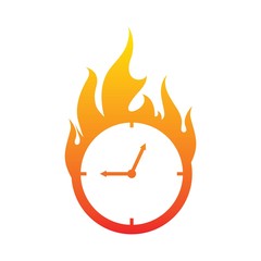 Wall Mural - fire time logo . the time is now vector illustration