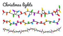 Christmas Lights. Colorful Decorative Bulbs For Decoration At A Christmas Party.