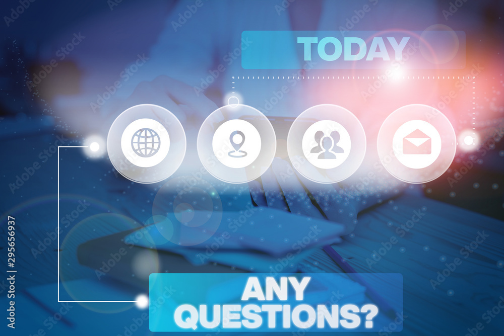 Word writing text Any Questions Question. Business photo showcasing you ...