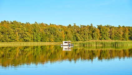 Wall Mural - Houseboating on River 