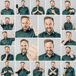 © Iurii - Set of handsome man with different emotions and gestures