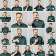 © Iurii - Set of handsome man with different emotions and gestures