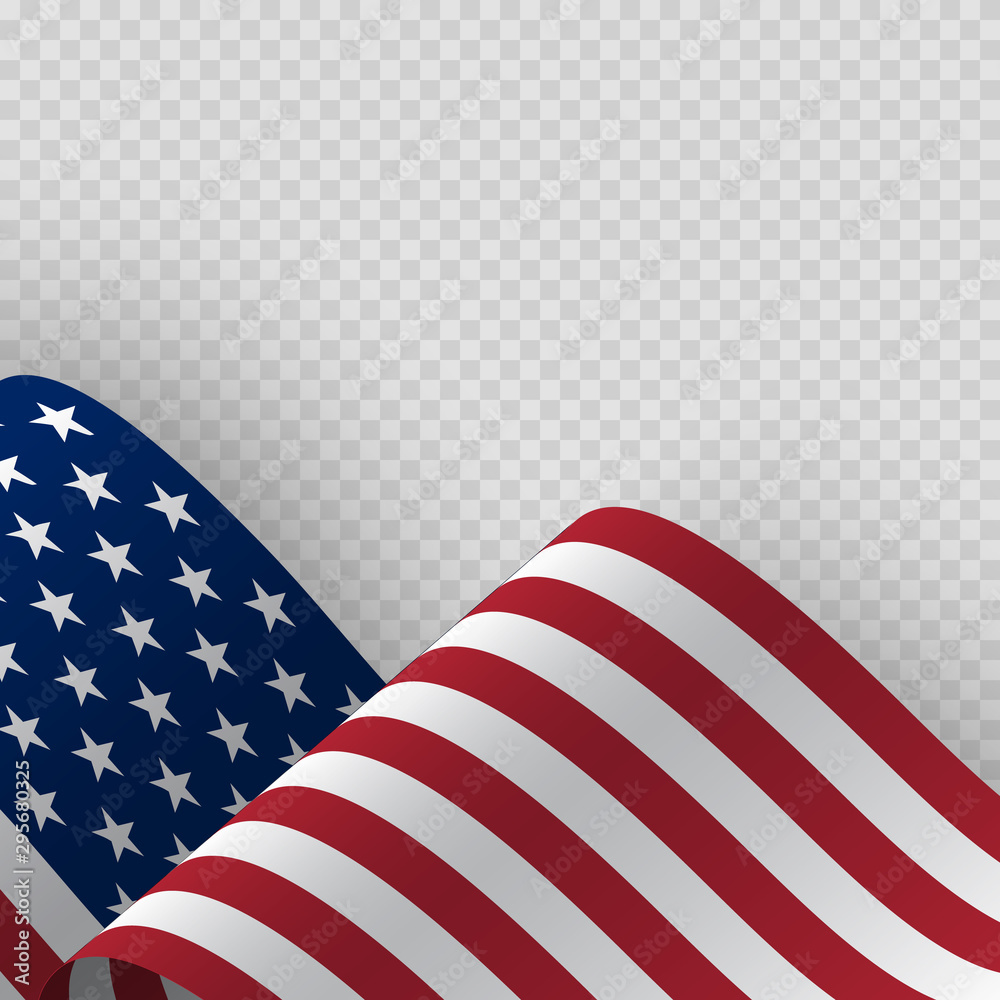 Waving flag of the United States of America. - obrazy, fototapety, plakaty 