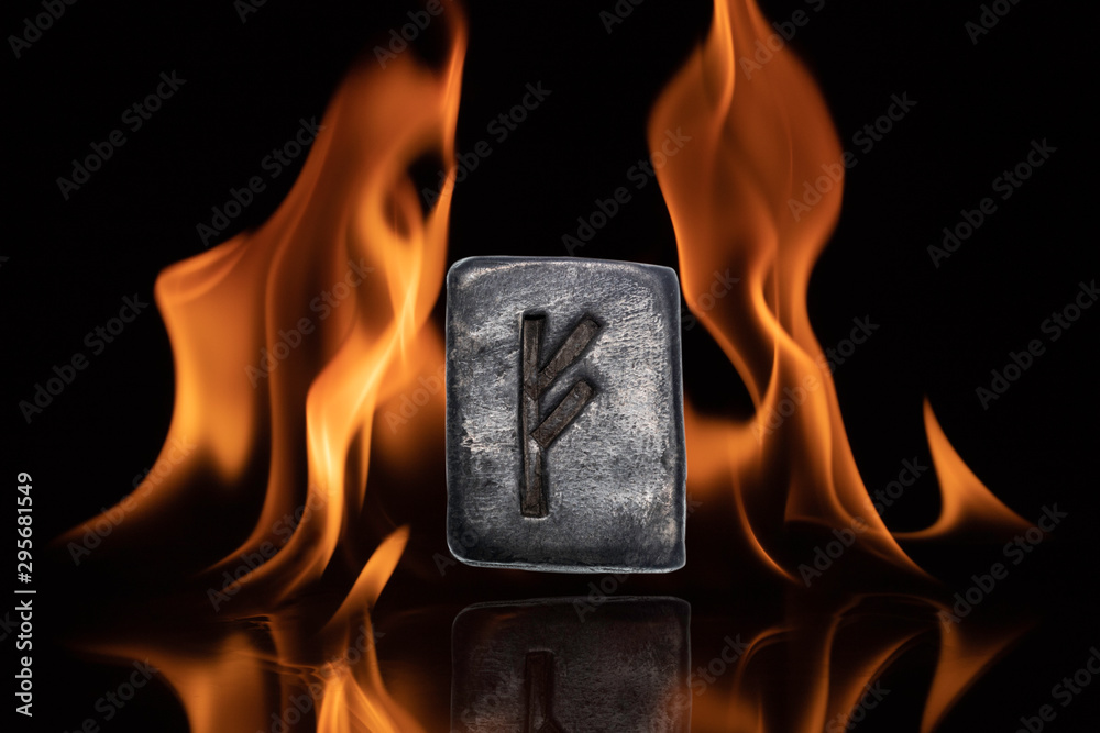 Norse rune Fehu. Wealth, creativity, passion, fire. Rune Fehu is ...
