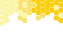 Yellow Honeycomb Background. Honeycomb Pattern. Hexagon Abstract Background Vector Design.