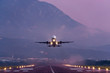 © Neonyn - Sunset view of Airport of Tivat, Montenegro, with take-off planes.