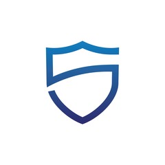 Wall Mural - Simple Shield Letter S, Flat Logo Template. vector illustration