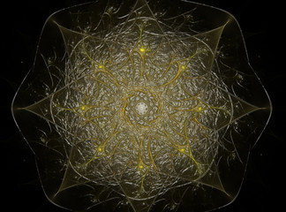 Poster - geometry of space series. visually attractive backdrop made of conceptual grids curves and fractal e