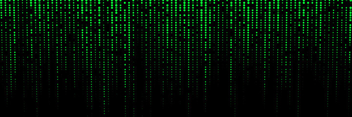 Abstract glitch green background. Vector particle pattern. Corrupted code.