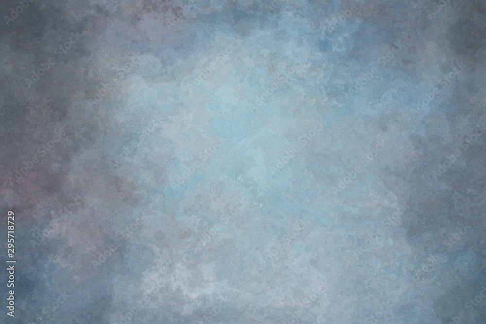 Blue painted canvas or muslin fabric cloth studio backdrop or background - obrazy, fototapety, plakaty 