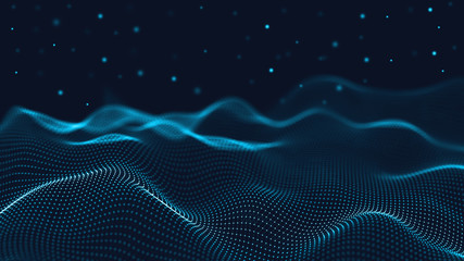 Poster - 3d abstract digital technology background. futuristic sci-fi user interface concept with gradient do