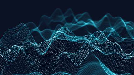Poster - 3d abstract digital technology background. futuristic sci-fi user interface concept with gradient do