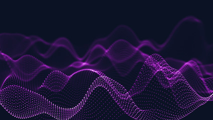 Poster - 3d abstract digital technology background. futuristic sci-fi user interface concept with gradient do