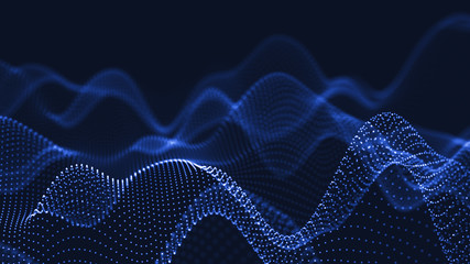 Poster - 3d abstract digital technology background. futuristic sci-fi user interface concept with gradient do