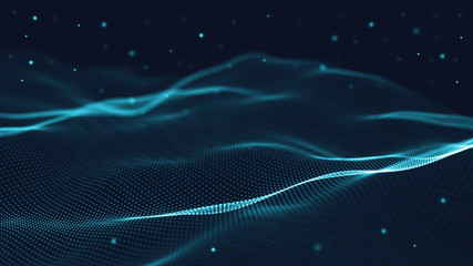 Poster - 3d abstract digital technology background. futuristic sci-fi user interface concept with gradient do