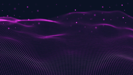 Poster - 3d abstract digital technology background. futuristic sci-fi user interface concept with gradient do