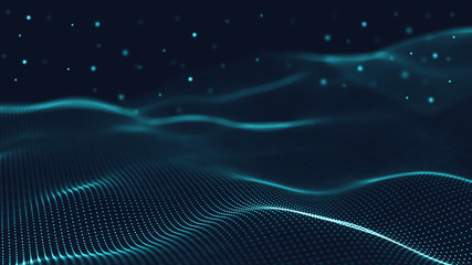 Poster - 3d abstract digital technology background. futuristic sci-fi user interface concept with gradient do