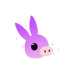 Poster - Kawaii avatar sweet donkey icon. Element of kawaii style illustration icon