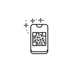 Sticker - Smartphone QR code icon. Element of qr code and barcode icon