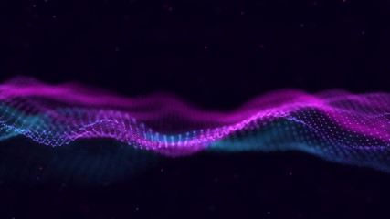 Poster - 3d abstract digital technology background. futuristic sci-fi user interface concept with gradient do