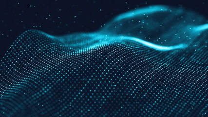 Poster - 3d abstract digital technology background. futuristic sci-fi user interface concept with gradient do