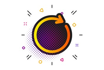 Aufkleber - rotation arrow sign. halftone circles pattern. refresh icon. reset or reload symbol. classic flat sy