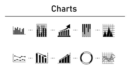 Poster - Chart simple concept icons set.
