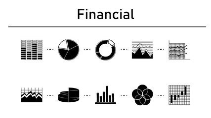 Poster - Financial simple concept icons set.