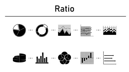 Fototapete - Ratio simple concept icons set.