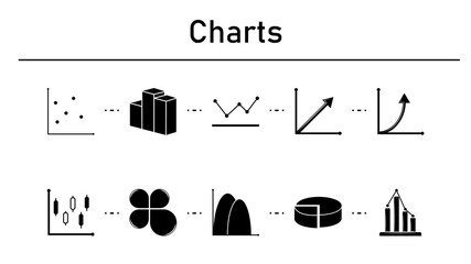 Poster - Chart simple concept icons set.