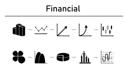 Poster - Financial simple concept icons set.