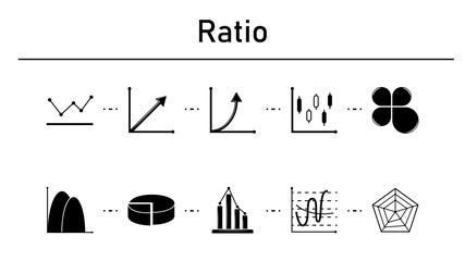 Fototapete - Ratio simple concept icons set.