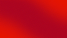 Modern Red And Crimson Pop Art Background With Halftone Dots In Comic Style, Vector Illustration Eps10