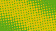 Bright Lime Green And Emerald Pop Art Retro Background With Halftone Dots In Comic Style, Vector Illustration Eps10