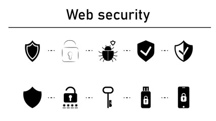 Poster - Web security simple concept icons set