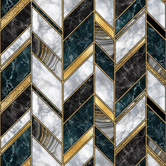 Wall Mural - seamless abstract art deco background, modern mosaic inlay creative texture, marble granite agate go