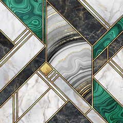 Wall Mural - abstract background, modern marble mosaic, art deco wallpaper, artificial malachite agate stone text