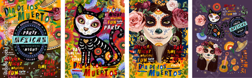 Fotomural Día de los Muertos, Mexican holiday Day of the Dead and Halloween
